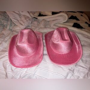 2 pink velvet cowboy / cowgirl hats. one for $20 (offer) or 2 for $35